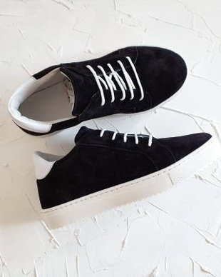Sneakers piele naturala negru talpa la alegere