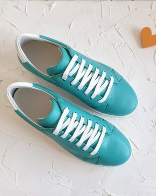 Sneakers piele naturala turquoise talpa la alegere