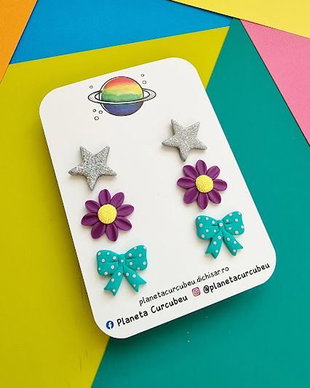 Cercei cu surub set de 3 perechi