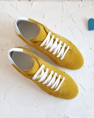 Sneakers piele naturala galbeni talpa la alegere