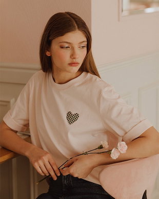 Tricou din 100% bumbac organic - Pink Heart
