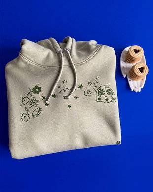 Hanorac din bumbac Khaki Doodles