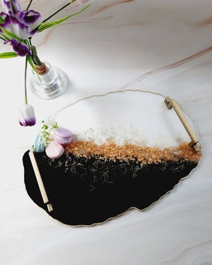 Black and White - Oval Tray