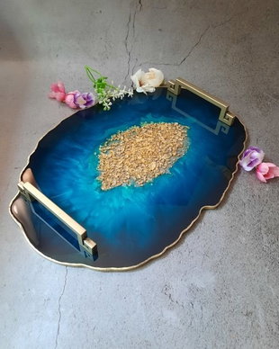 Electric Blue - Oval Tray