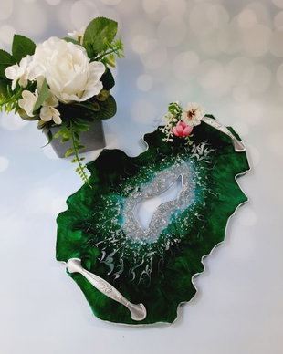 Emerald and Silver - Vanity Tray