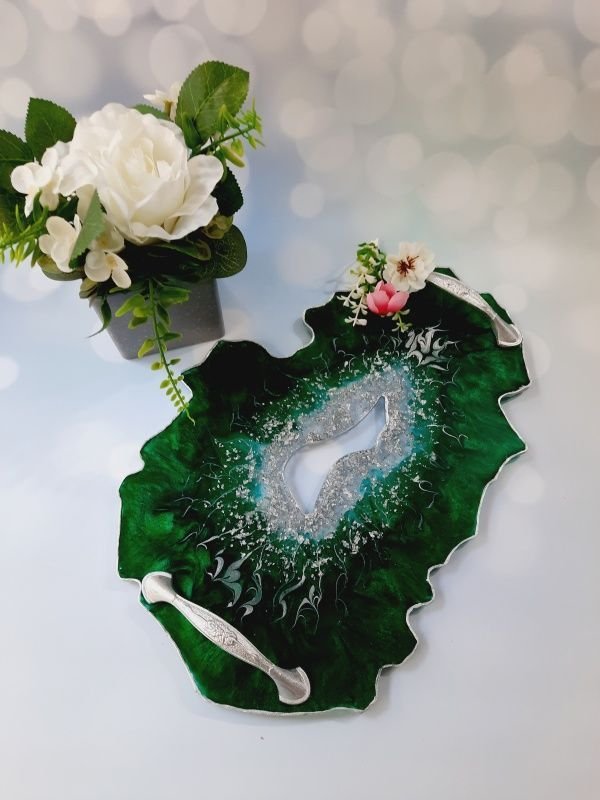 Emerald and Silver - Vanity Tray