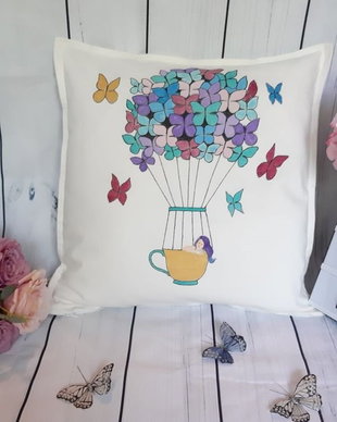 Butterflies and Fairy - Fata de perna