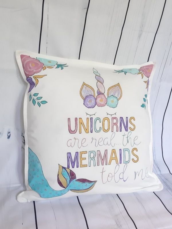 Unicorn and Mermaid - Fata de perna