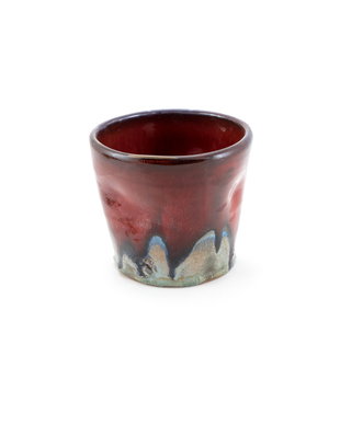 Fit Cup Rosu/Malachit - Cana handmade din lut rosu