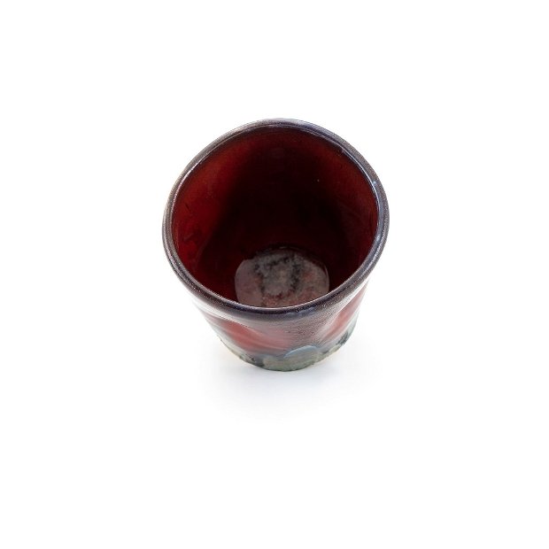 Fit Cup Rosu/Malachit - Cana handmade din lut rosu