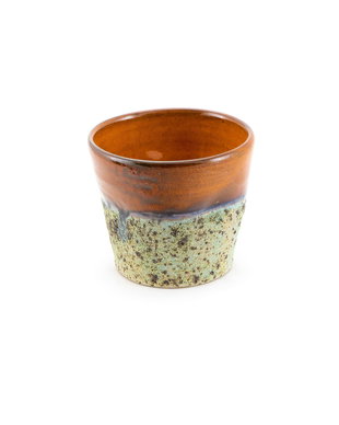 Fit Cup Orange/GreenCoral - Cana handmade din lut rosu