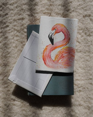 Felicitare pe panza tip POST CARD