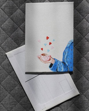 Felicitare pe panza tip POST CARD