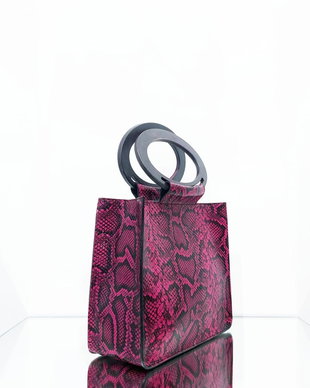 Geanta mini din piele roz Pink Jungle