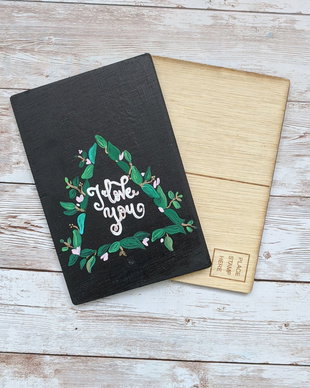 Felicitare din lemn tip POST CARD