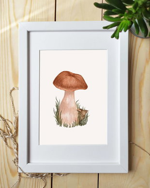 Ilustratie inramata cu passepartout Ciuperca si soricelul
