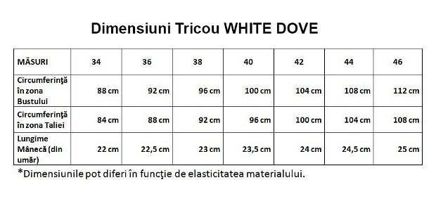 Tricou WHITE DOVE