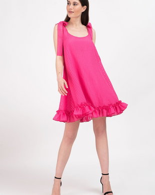 ROCHIE SCURTA DIN ORGANZA FUCSIA