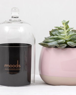 Lumanare parfumata Moods, recipient negru, 210g