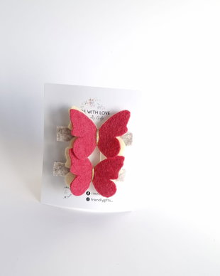 Set 2 clame cu fluturi handmade