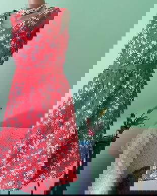 Rochie din broderie cuimprimeu floral