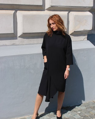 Rochie neagra de iarna Lolipop (varianta scurta)