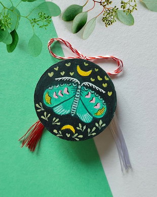 Martisor-brosa Fluture turcoaz - Luna