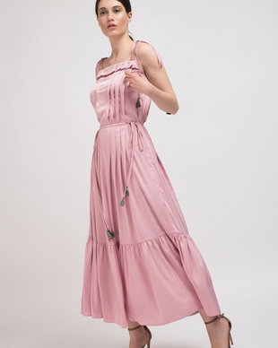 ROCHIE SATIN DE MATASE CU PLISEURI