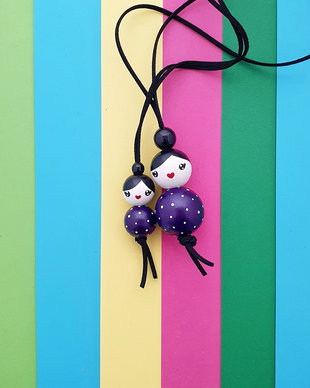 Cocute mama fiica cu buline mici - mov
