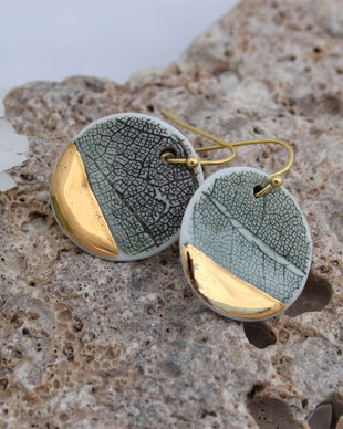 Cercei Delicate Leaves Gold 01