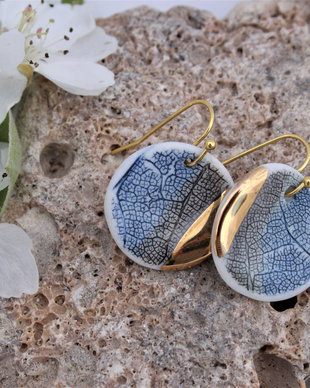 Cercei Delicate Leaves Gold 03