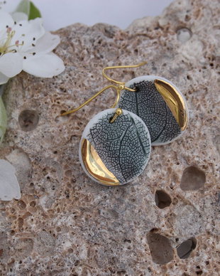 Cercei Delicate Leaves Gold 06