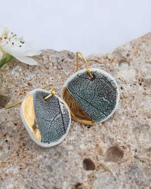 Cercei Delicate Leaves Gold 08