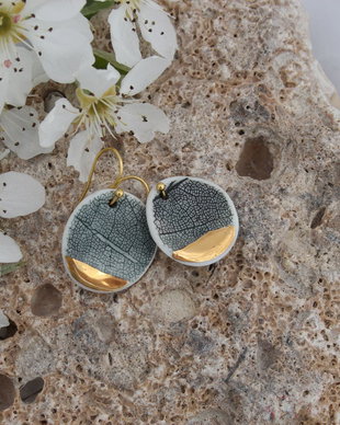 Cercei Delicate Leaves Gold 14