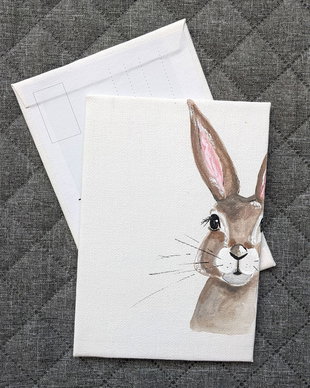 Felicitare pe panza tip POST CARD