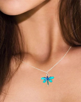 Colier argint Turquoise Dragonfly