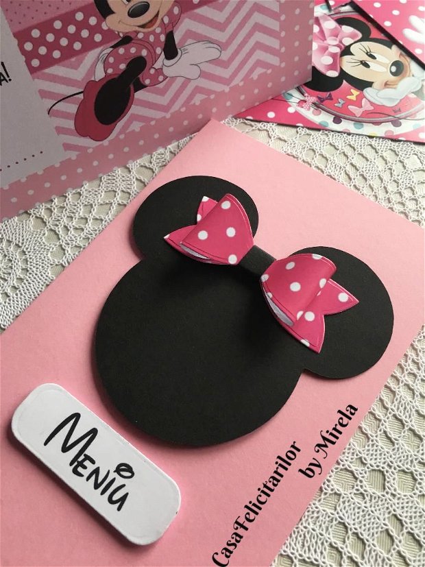 Meniu botez Minnie Mouse roz
