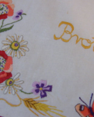 Saculet rustic brodat pt paine