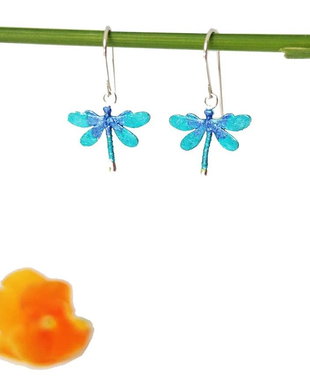 Cercei argint Turquoise Dragonfly