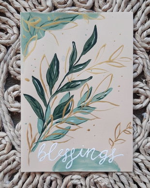 Felicitare pictata manual watercolor