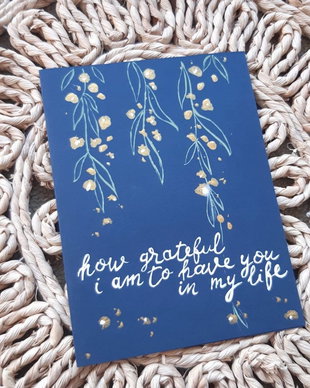 Felicitare pictata manual watercolor