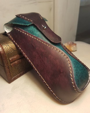 Etui Unisex Verde-Visiniu