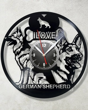 LOVE- GERMAN SHEPHERD- ceas de perete
