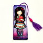 Semn de carte handmade, fetita Gorjuss cu carti 2724