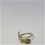 Inel unicat , inel din aur filat , inel cu moldavit brut, inel handmade.
