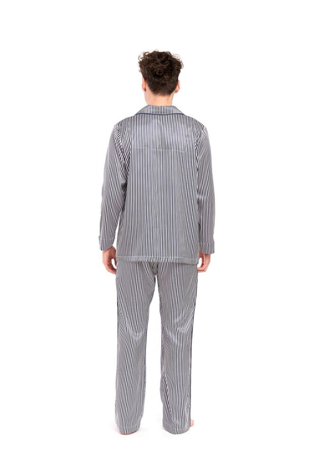 Pijama Barbat din Satin de Matase cu Imprimeu Dungi