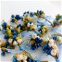 Cocarde nuntă-flori naturale uscate, Albastru 6 cm