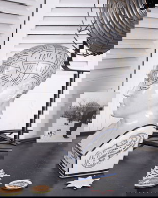 Cap decorativ de frenologie din portelan