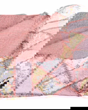 Pled roz din bumbac cu model deosebit