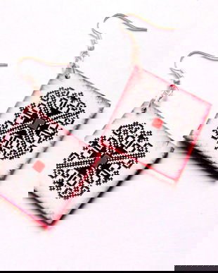 cercei lemn motiv traditional 40488